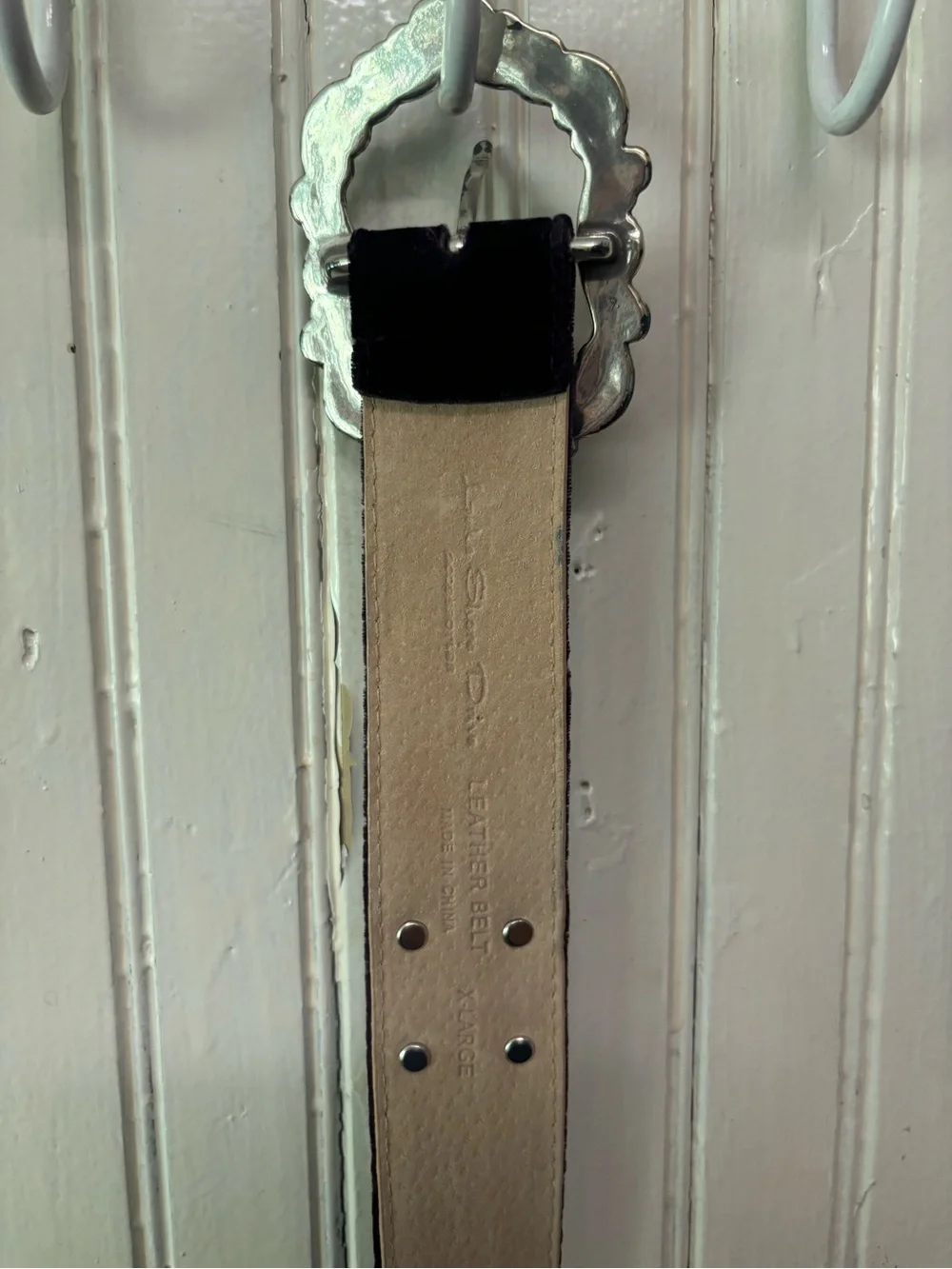 Purple Western-Style Women's Belt with Decorative Silver Buckle